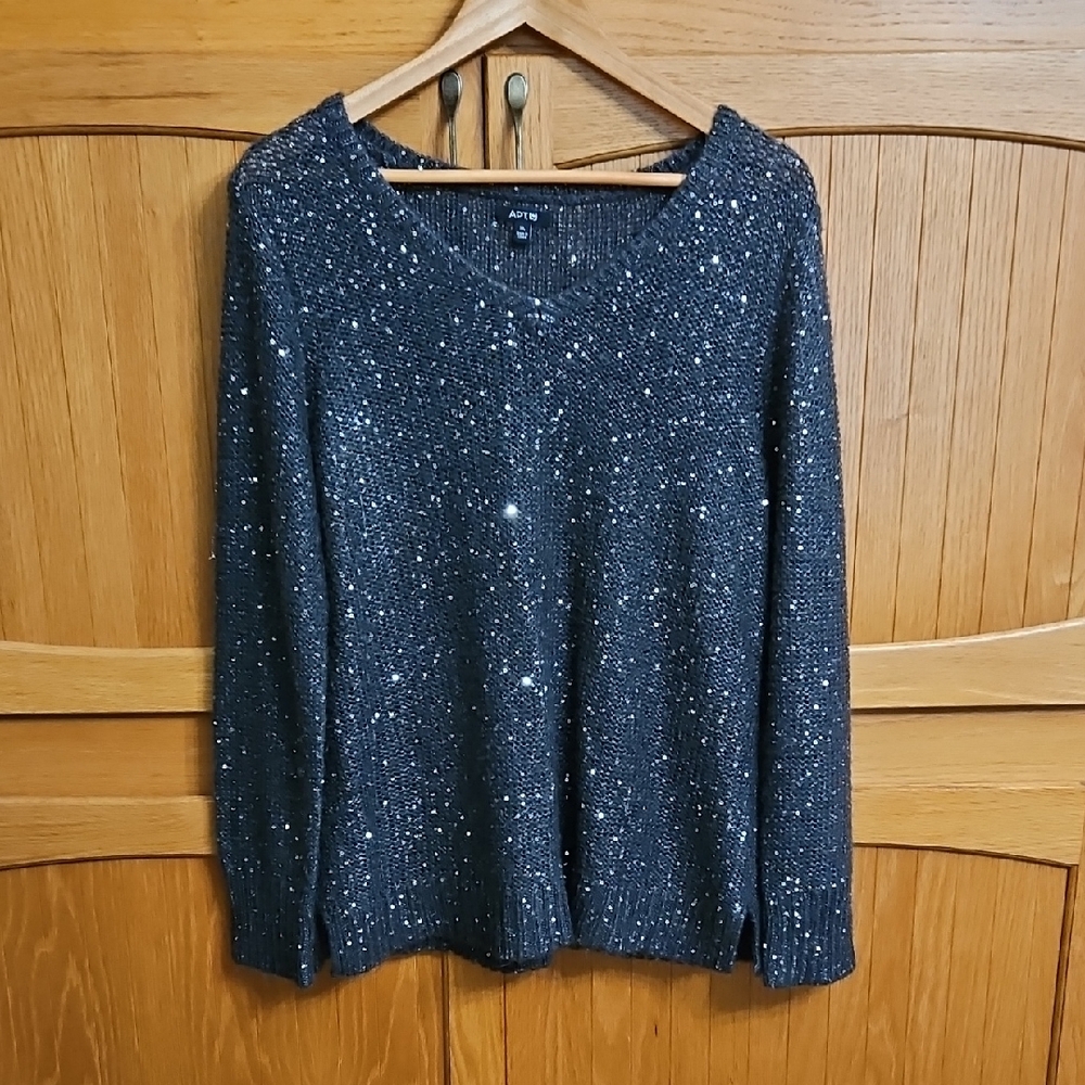 Apt. 9 Sparkling Dark Gray Sweater